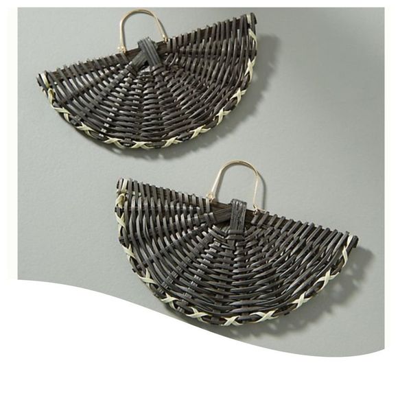ANTHROPOLOGIE Sunbathing Wicker Drop Earrings - Picture 3 of 8